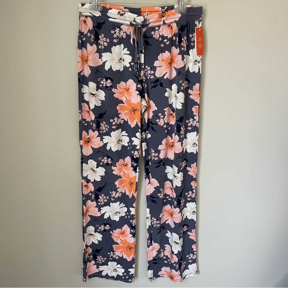 Gilligan & O’Malley Grey Floral Comfort Pant Sz M